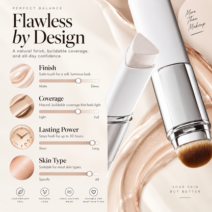 2-in-1 Color-Adapting Foundation Stick with Built-In Brush – Seamless Coverage