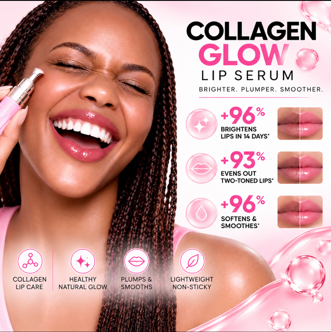 Peptide Glow Lip Serum Brighten • Plump • Smooth