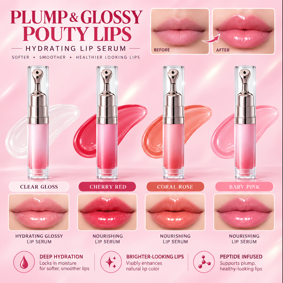 Peptide Glow Lip Serum Brighten • Plump • Smooth