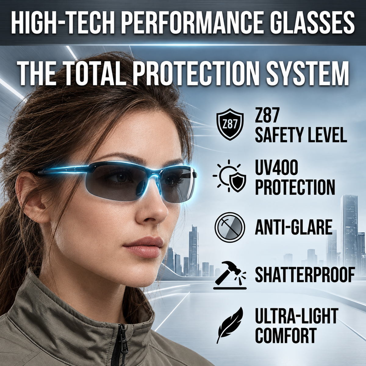 🔥 Intelligent Auto-Focus Zoom Glasses👓 - Blue Light Blocking & Anti-Eye Strain Rimless Eyewear