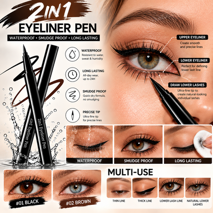 WATERPROOF 2IN1 EYELINER