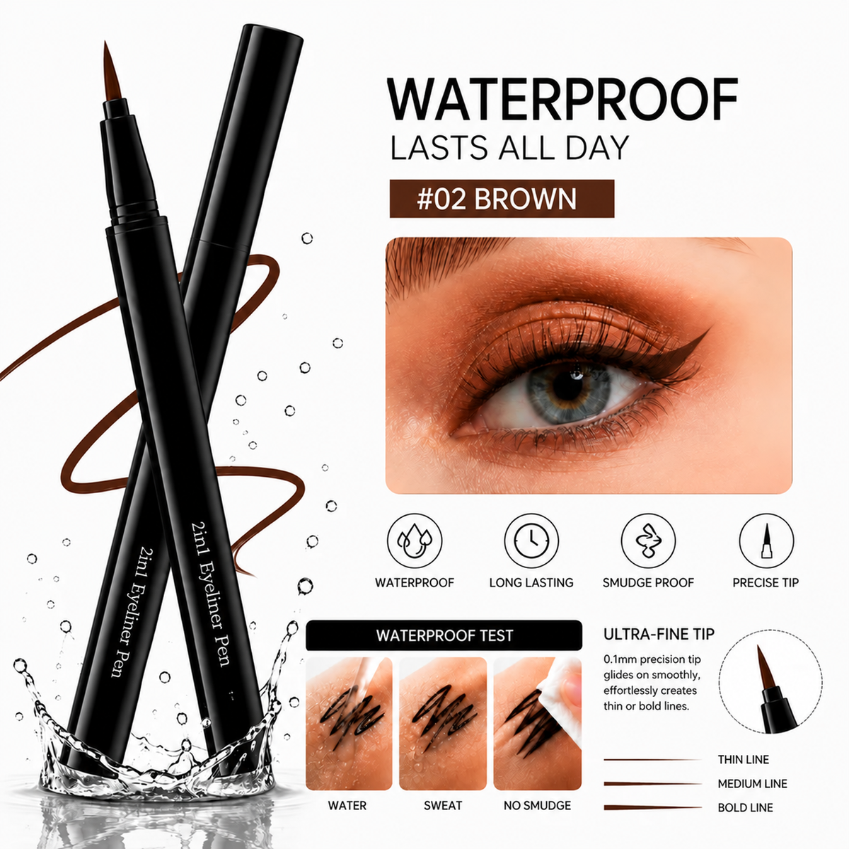 WATERPROOF 2IN1 EYELINER