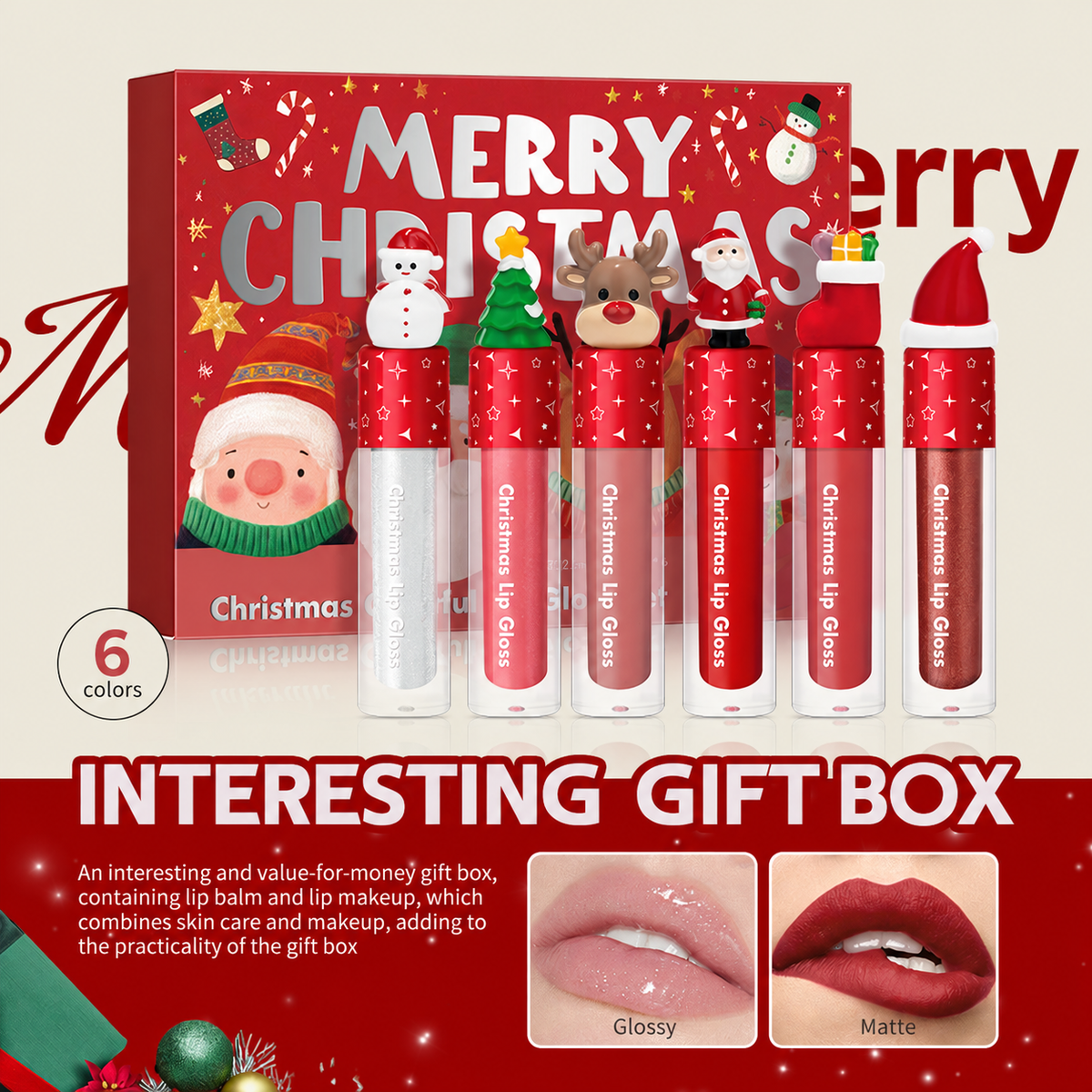 Christmas 3D Figurine Lip Gloss Collection
