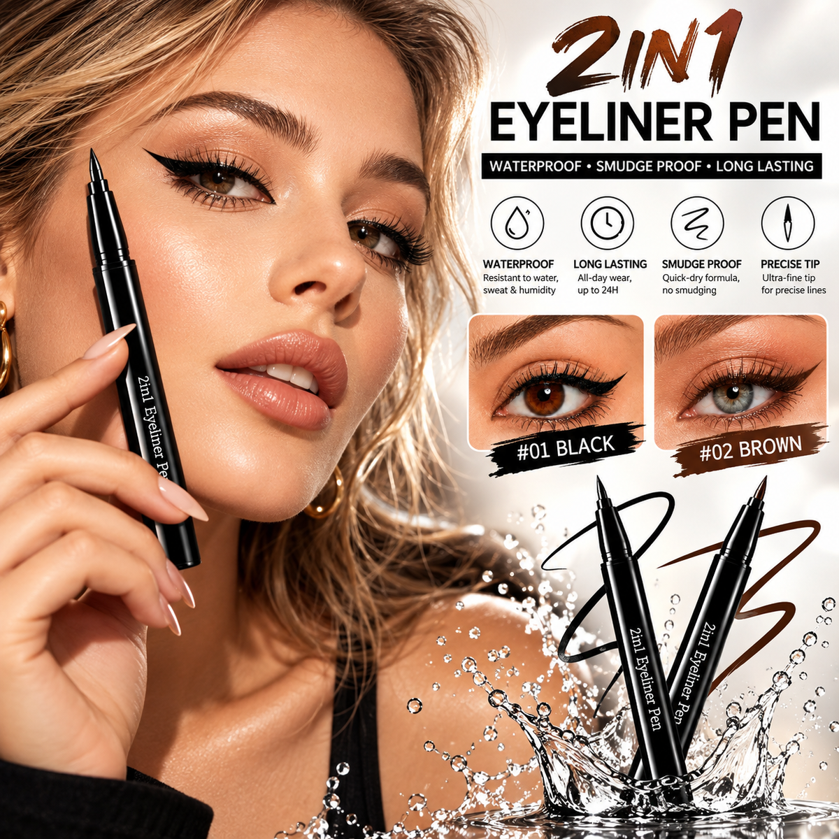 WATERPROOF 2IN1 EYELINER