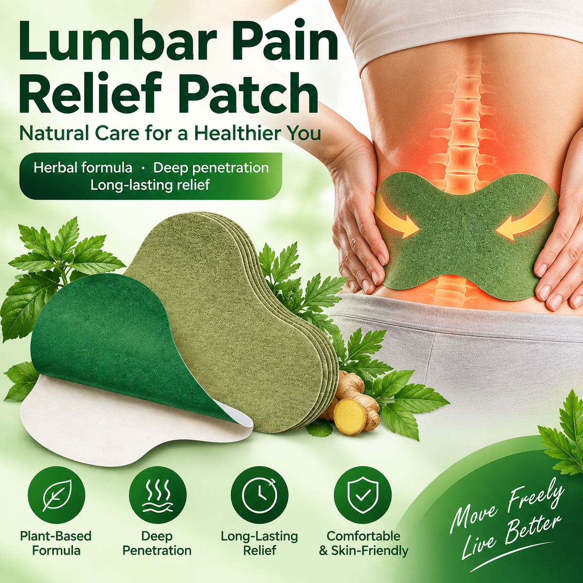 Herbal Lumbar Patch Natural Warming Comfort for Your Lower Back