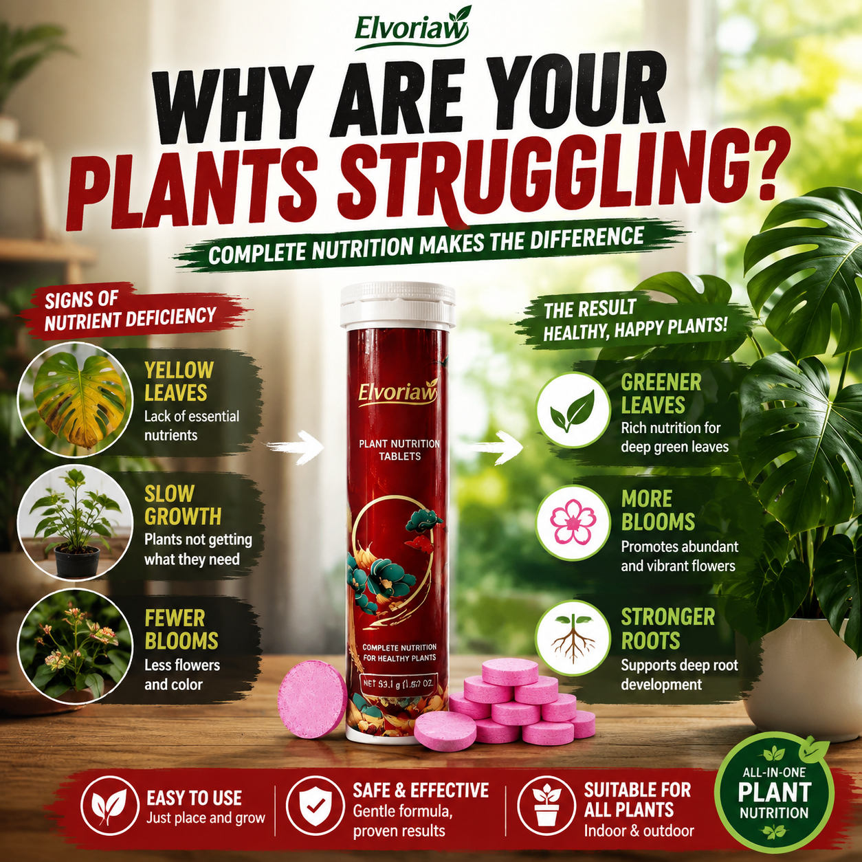 🥇 Elvoriaw  Plant Nutrition Tablets