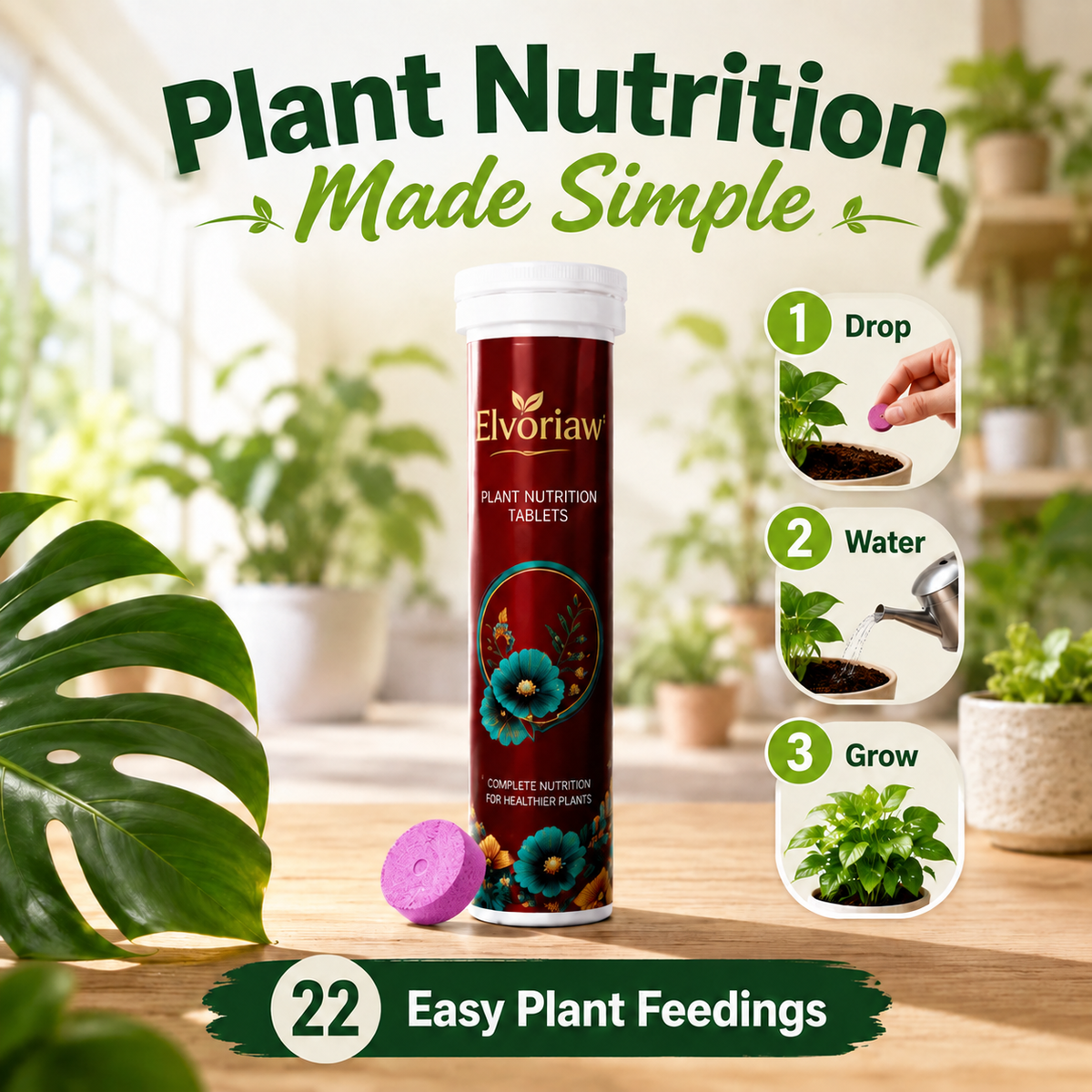 🥇 Elvoriaw  Plant Nutrition Tablets