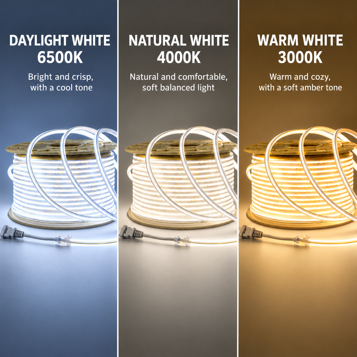 220V Driver-Free COB LED Strip Light Plug In & Light Up with Smooth, Seamless Illumination