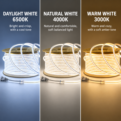 220V Driver-Free COB LED Strip Light Plug In & Light Up with Smooth, Seamless Illumination