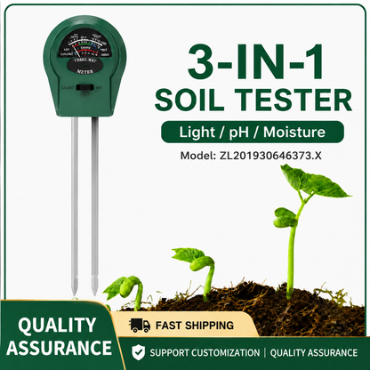 3-in-1 Soil Moisture Meter – Accurate Watering Monitor for Indoor & Outdoor Plants