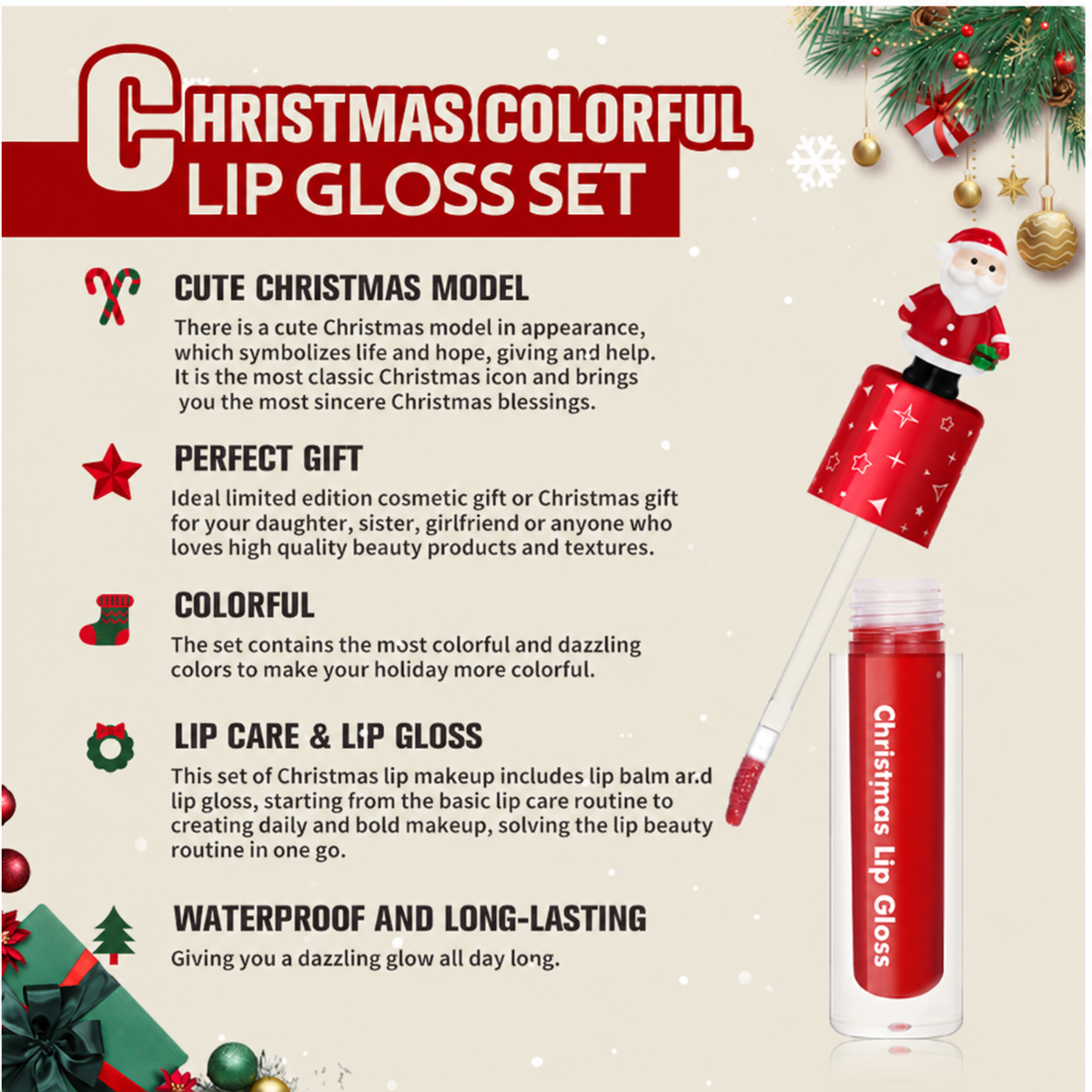 Christmas 3D Figurine Lip Gloss Collection